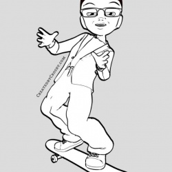 Coloring Book-Ujamaa-b&w-Skate